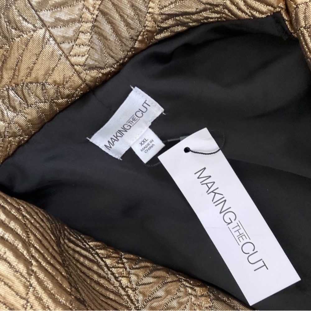 NWT ,Making The Cut , metallic,gold jaguar, midi, jacket,/XL wrap Size XX… - Picture 16 of 16